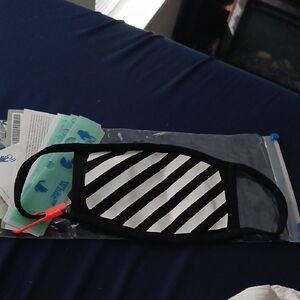 Off-White Striped Face Mask